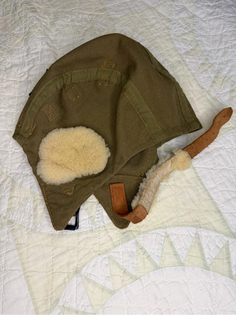 VTG WW2 US Army Air Force Type A-9 Cloth Flight Helmet Size Large - Picture 7 of 12